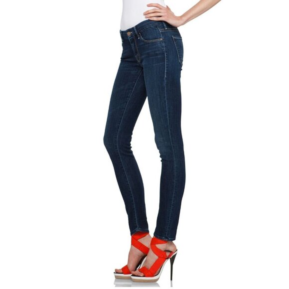 Mother The Looker medium rise skinny stretch jeans in medium-dark blue size 26 - Picture 2 of 11